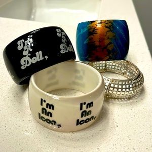 Acrylic & metal Cuff bracelets-assorted
